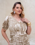Vestido longo Detalhe Cordinha Na Pala Musgo
