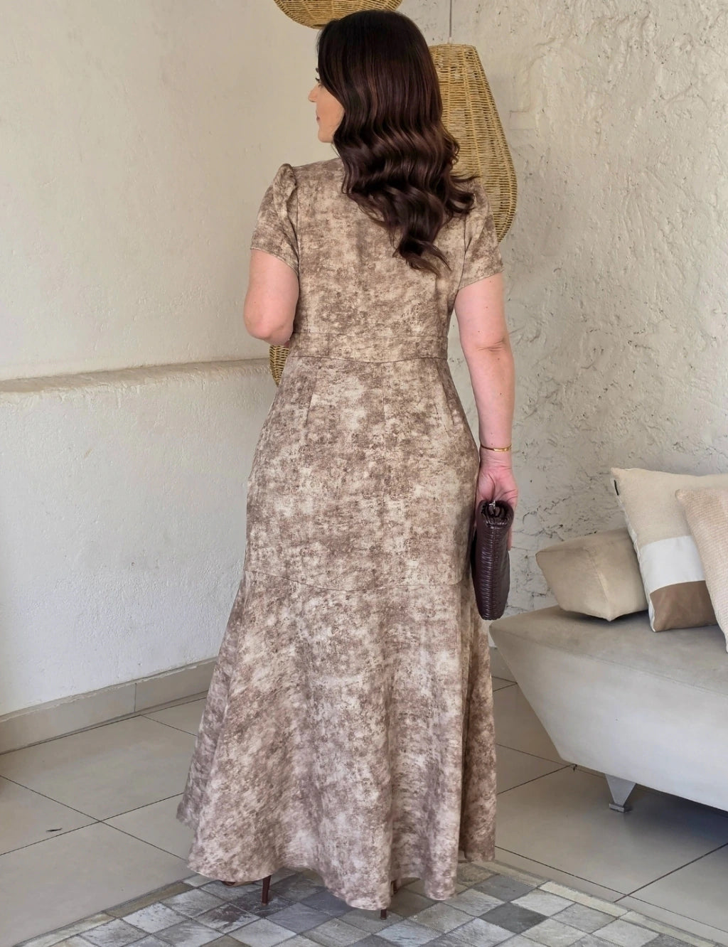Vestido Longo Tai Dai Marrom