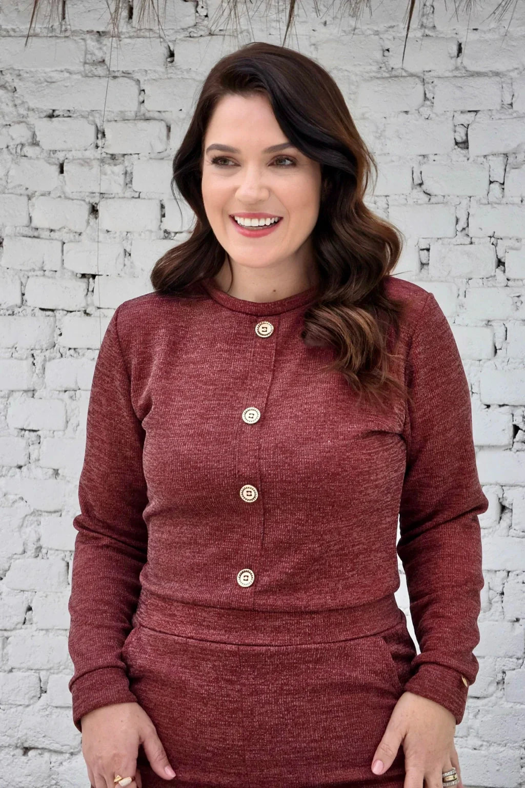 Vestido Midi Lanzinha Canelada Vinho - Raquel