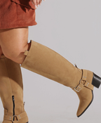 Bota Cano Plus Acamurçada Marrom Claro