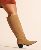 Bota Cano Plus Acamurçada Marrom Claro