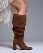 Bota Slouchy Camurça Marrom Escuro